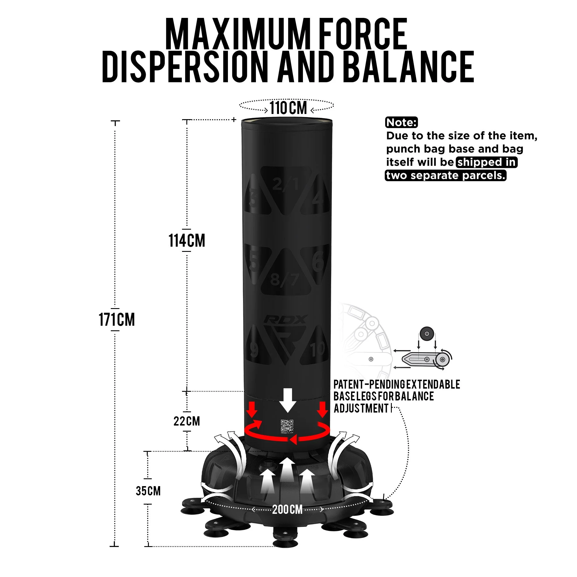 RDX Sacchetto Da Boxe Per Adulti Autoportante Medio 5 Piedi - Image 17