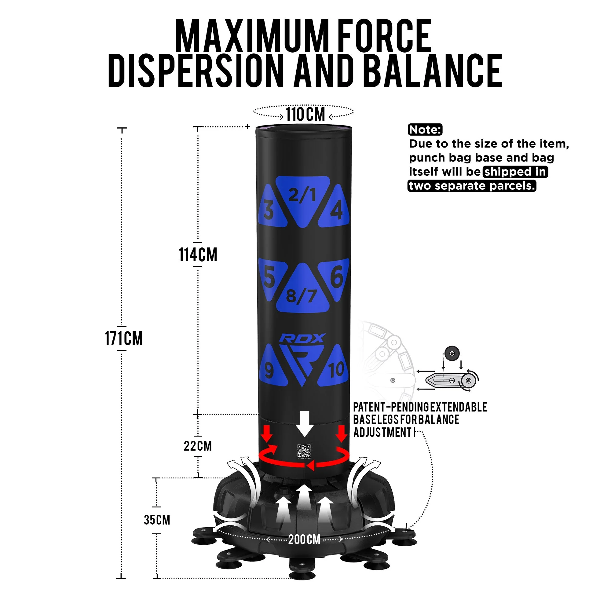 RDX Sacchetto Da Boxe Per Adulti Autoportante Medio 5 Piedi - Image 18